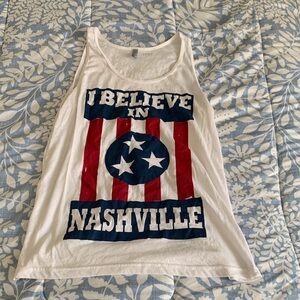 American Apparel Women's Nashville Tank Top - White, Red, Blue